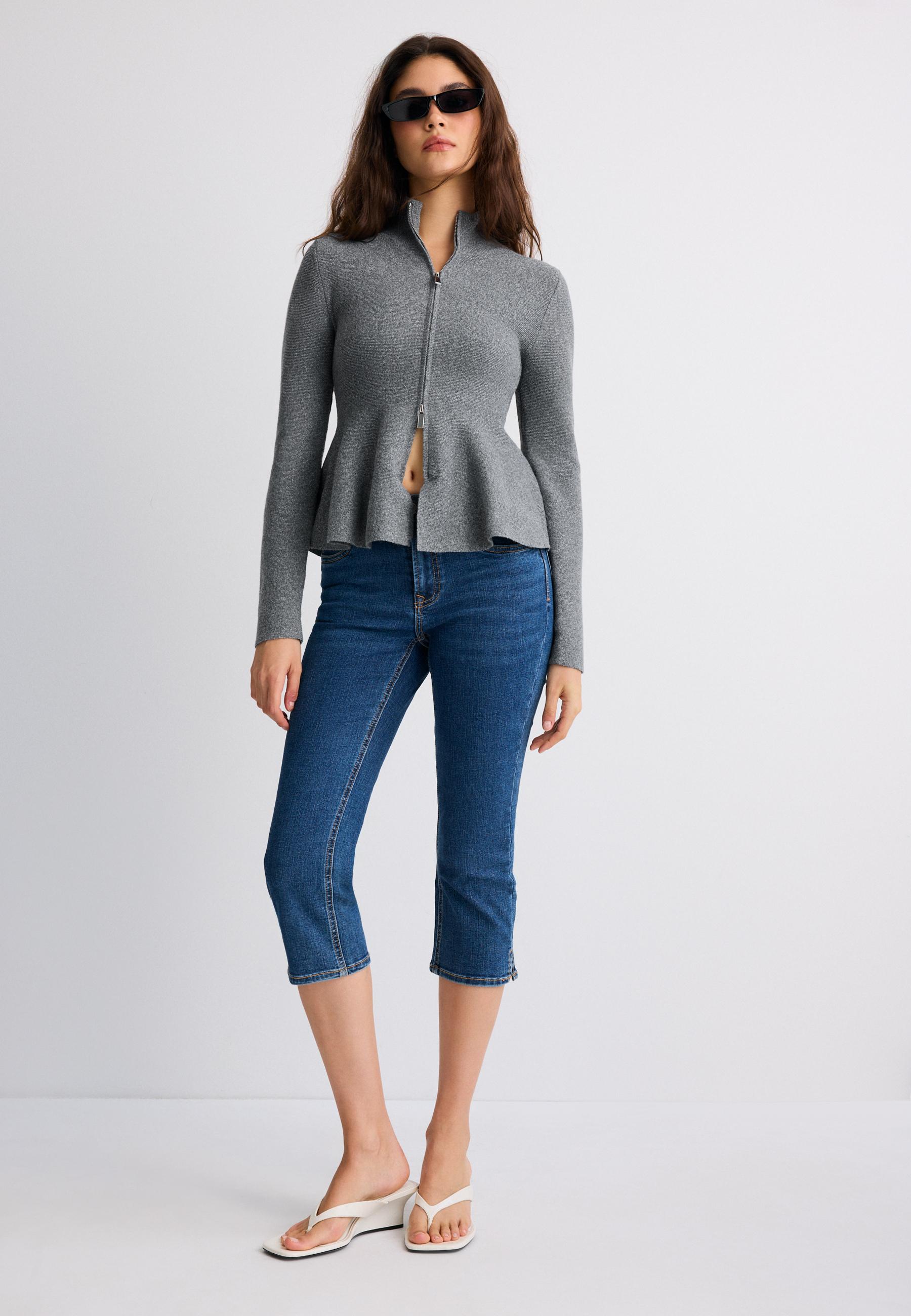 Stradivarius Peplum triko kazak görsel 8