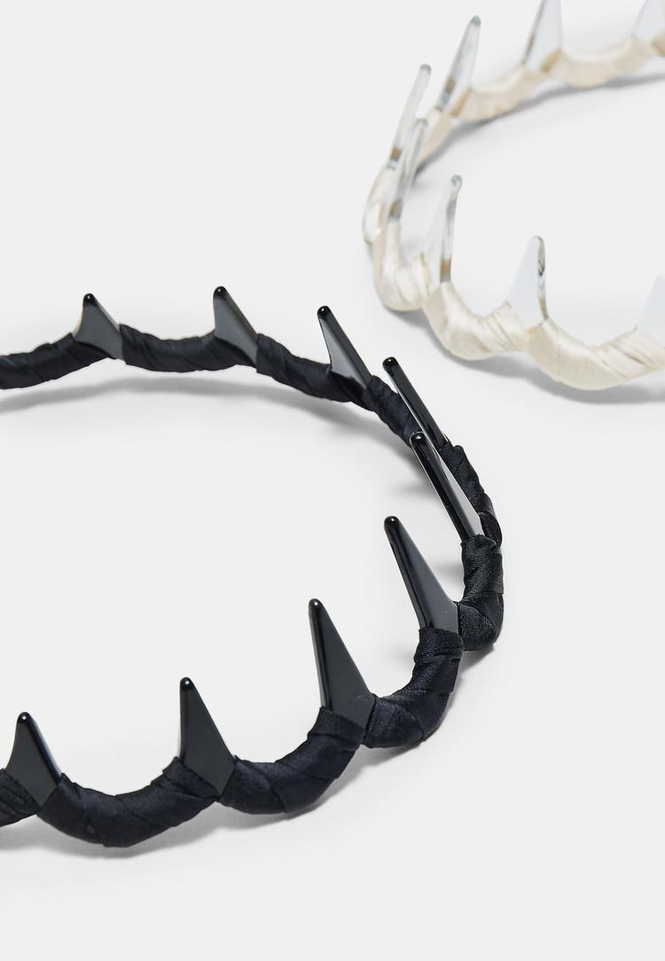 Stradivarius Σετ 2 Άκαμπτες Στέκες Με Χτένι Μαύρο Os φωτογραφία