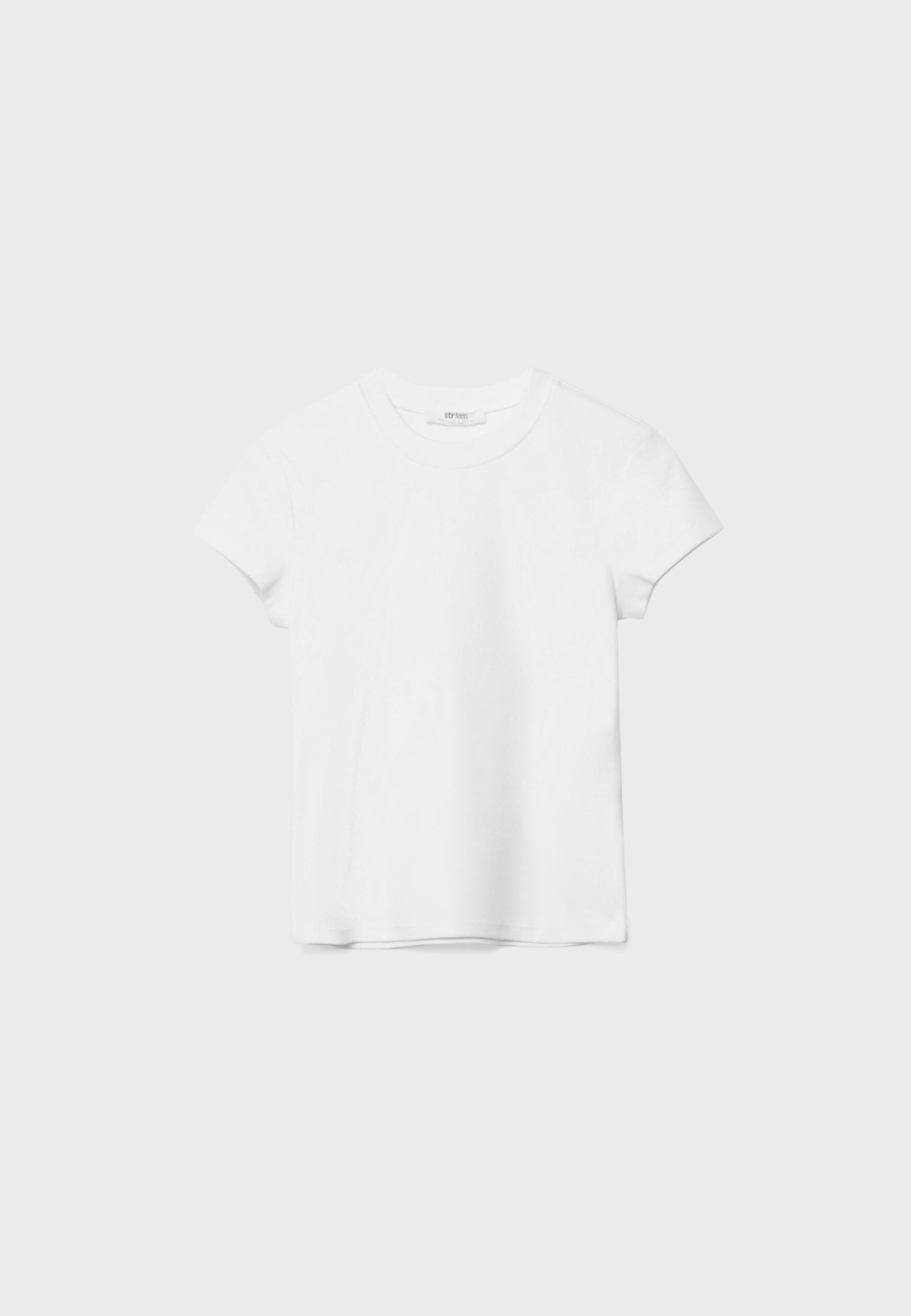 Basic round neck short sleeve T-shirt — White