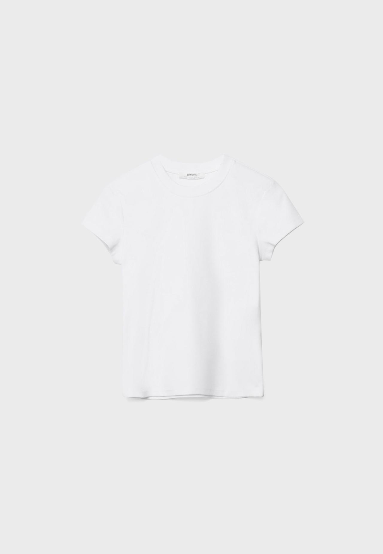 Basic round neck short sleeve T-shirt — White
