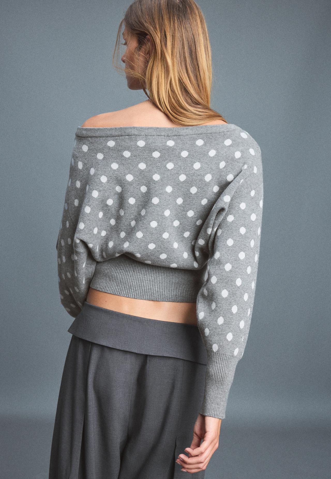 Asymmetric ribbed hem knit jumper — Dark grey