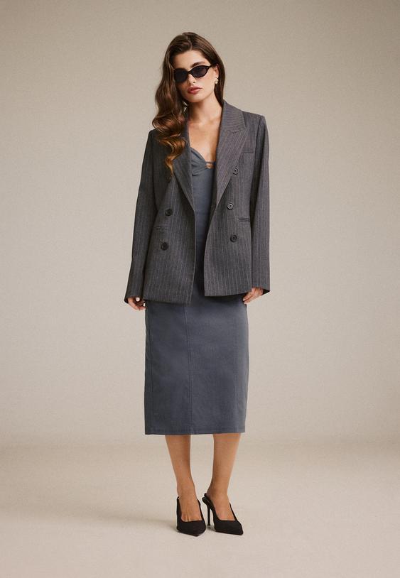 getailleerde gestreepte blazer met knopen