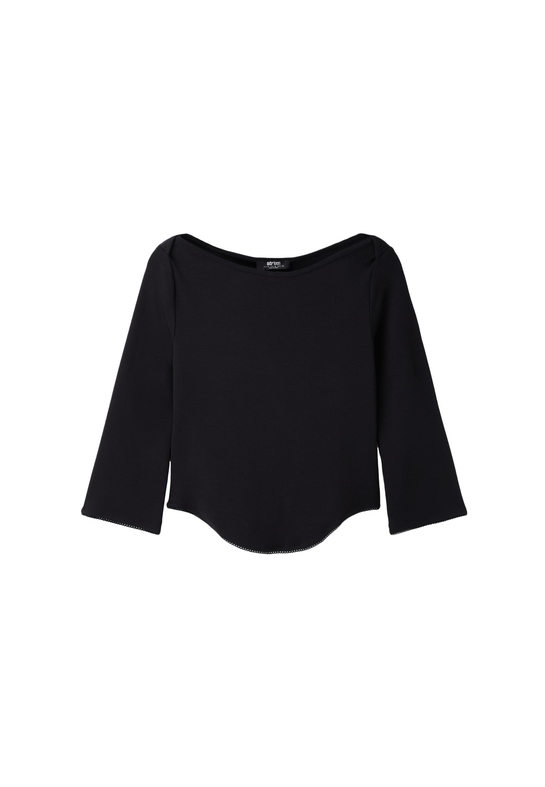 Boat neck T-shirt — Black