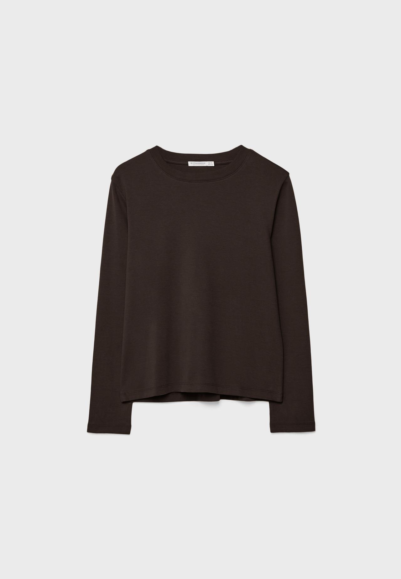 Basic regular fit cotton T-shirt — Brown