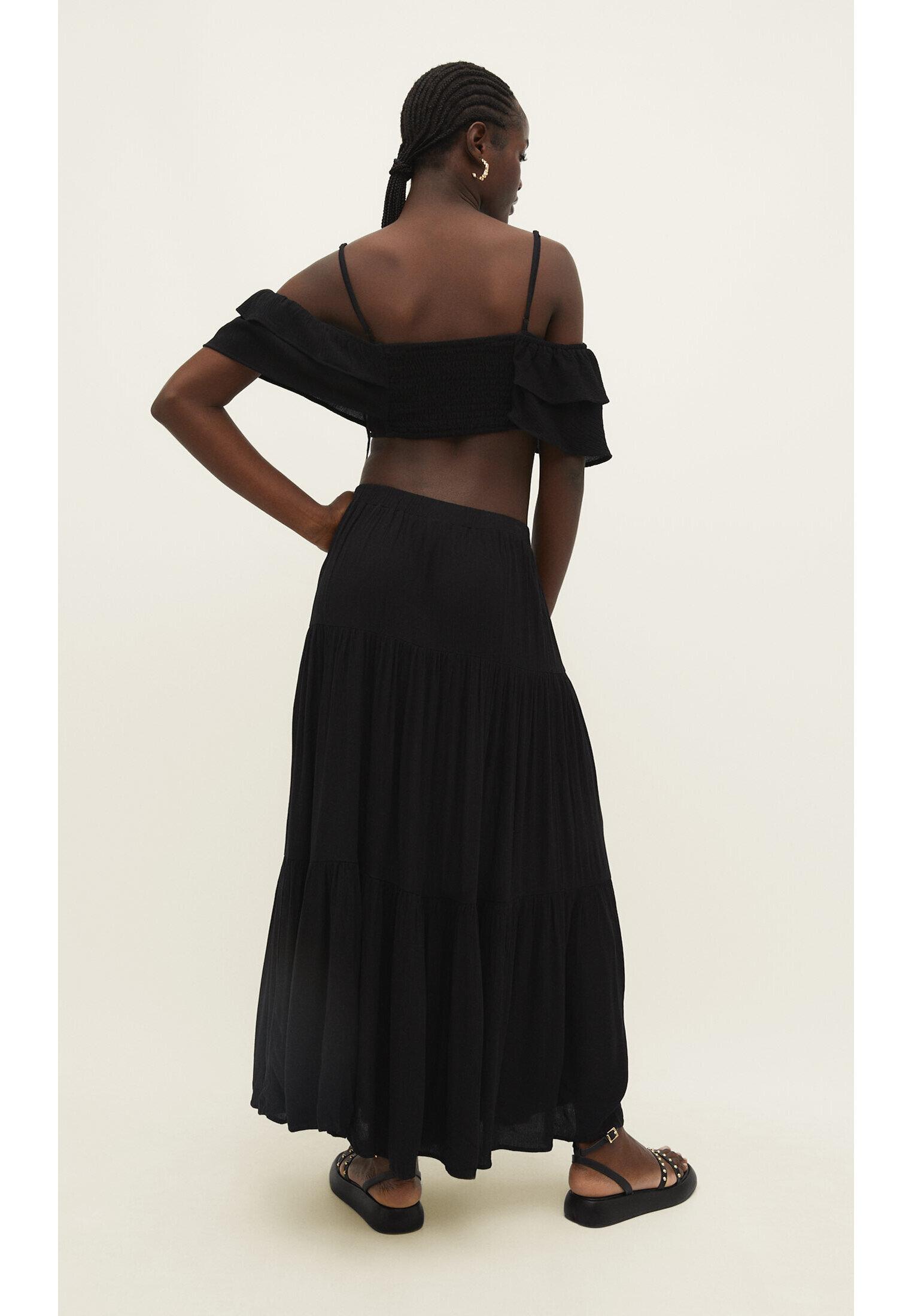 Boho midi skirt — Black