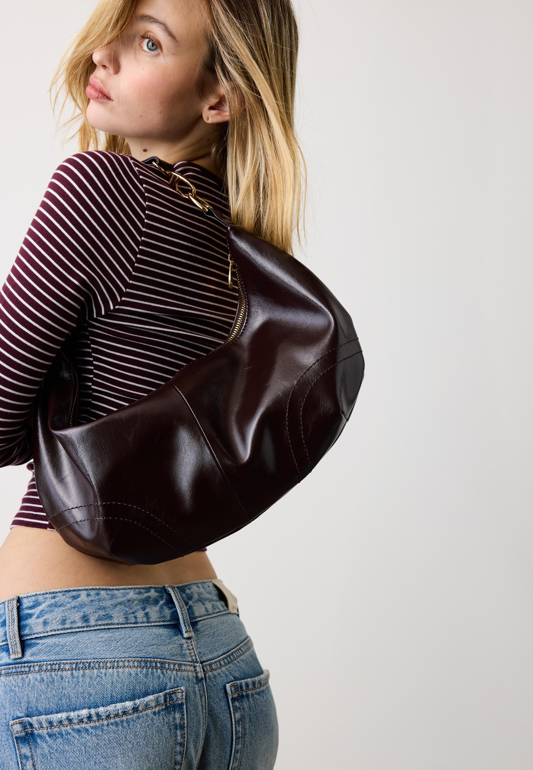 Long bag with seams — Brown