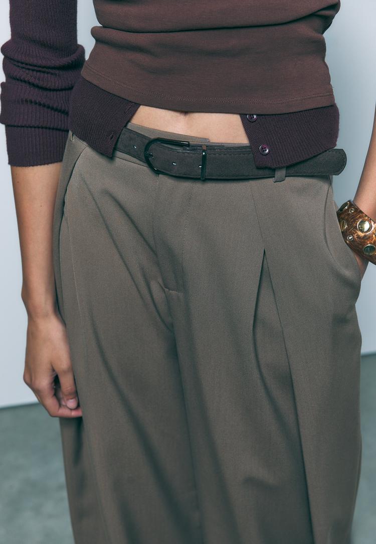 maxi darted trousers with belt