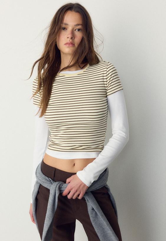 camiseta basica slim fit rayas