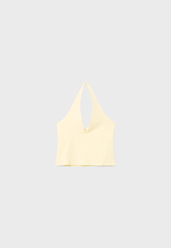 Top halter escote pico