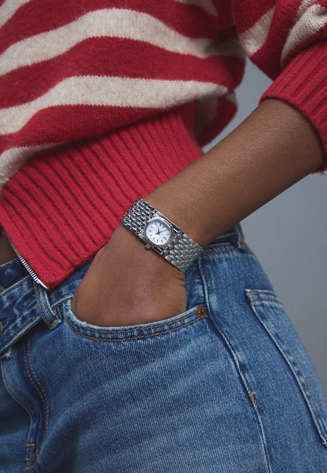 Wide chain watch — Grey