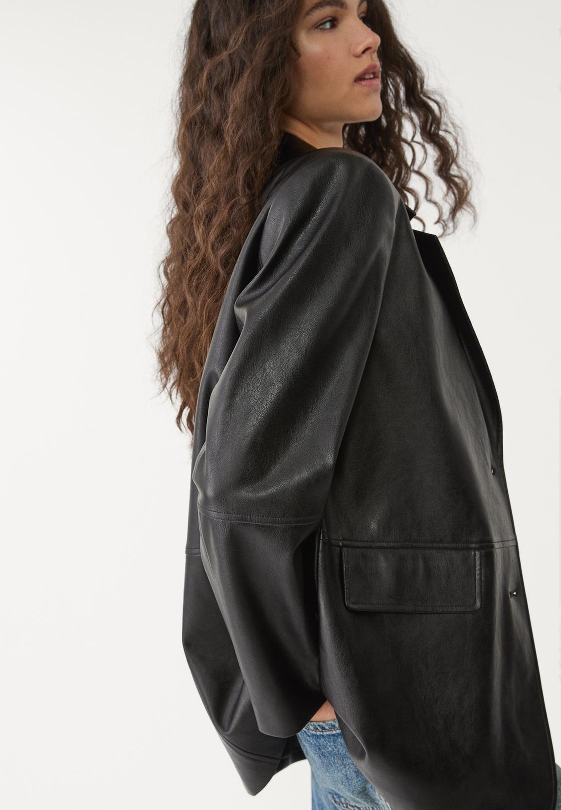 Pelle Stradivarius Stradivarius Giacca Verde Stradivarius Giacca