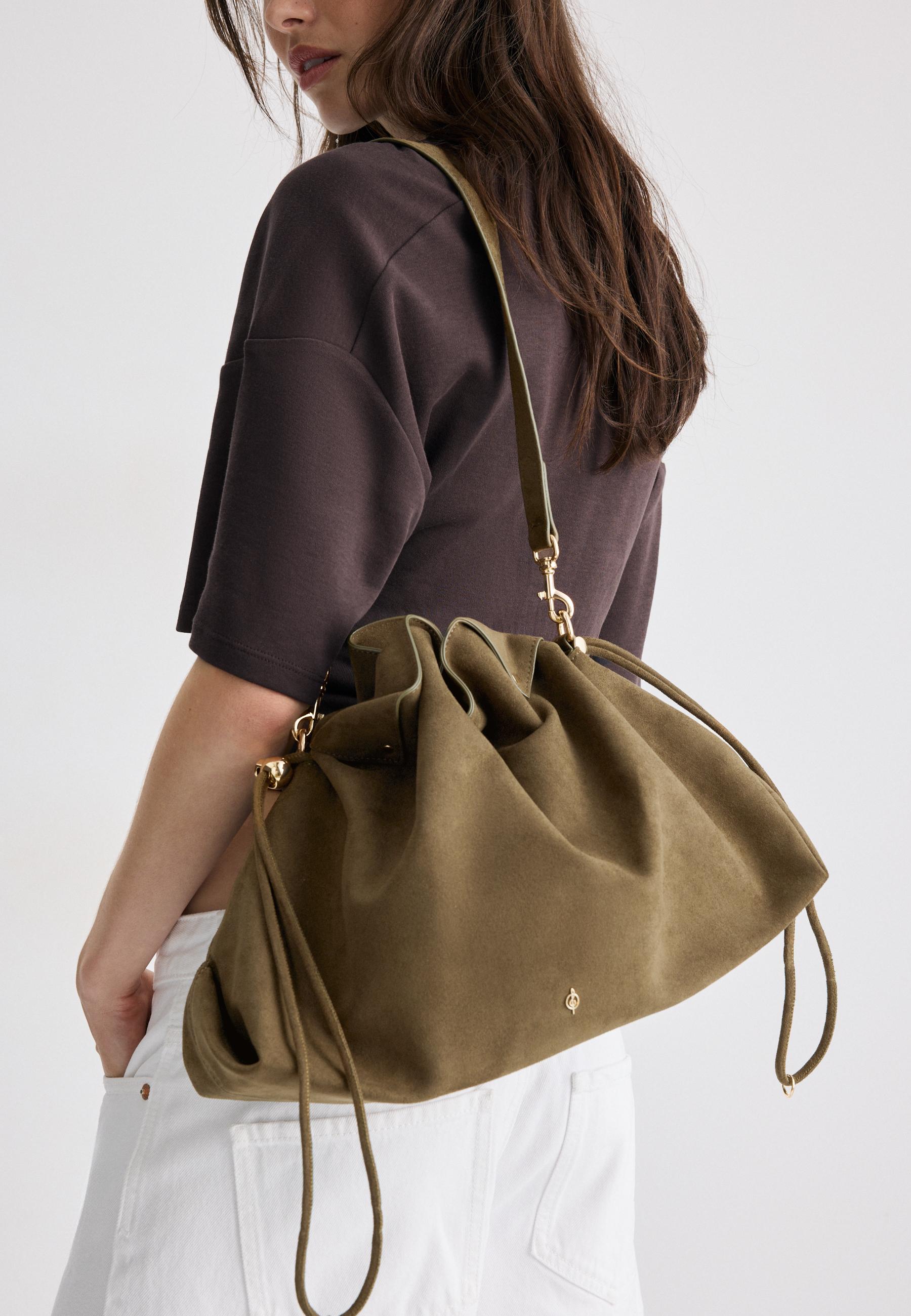 Ruched shoulder bag — Khaki