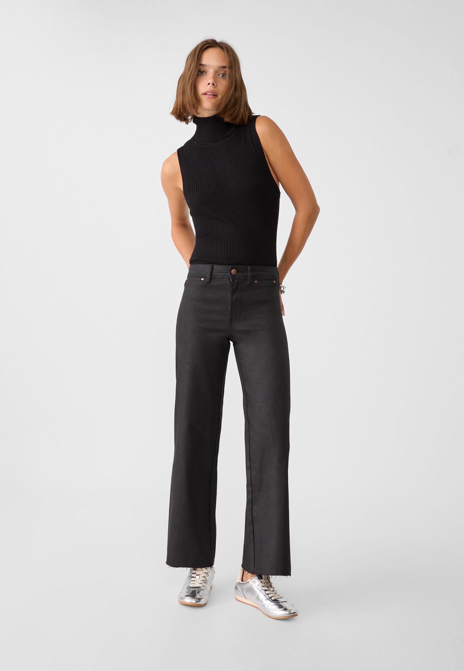 Pantalones piel stradivarius sale