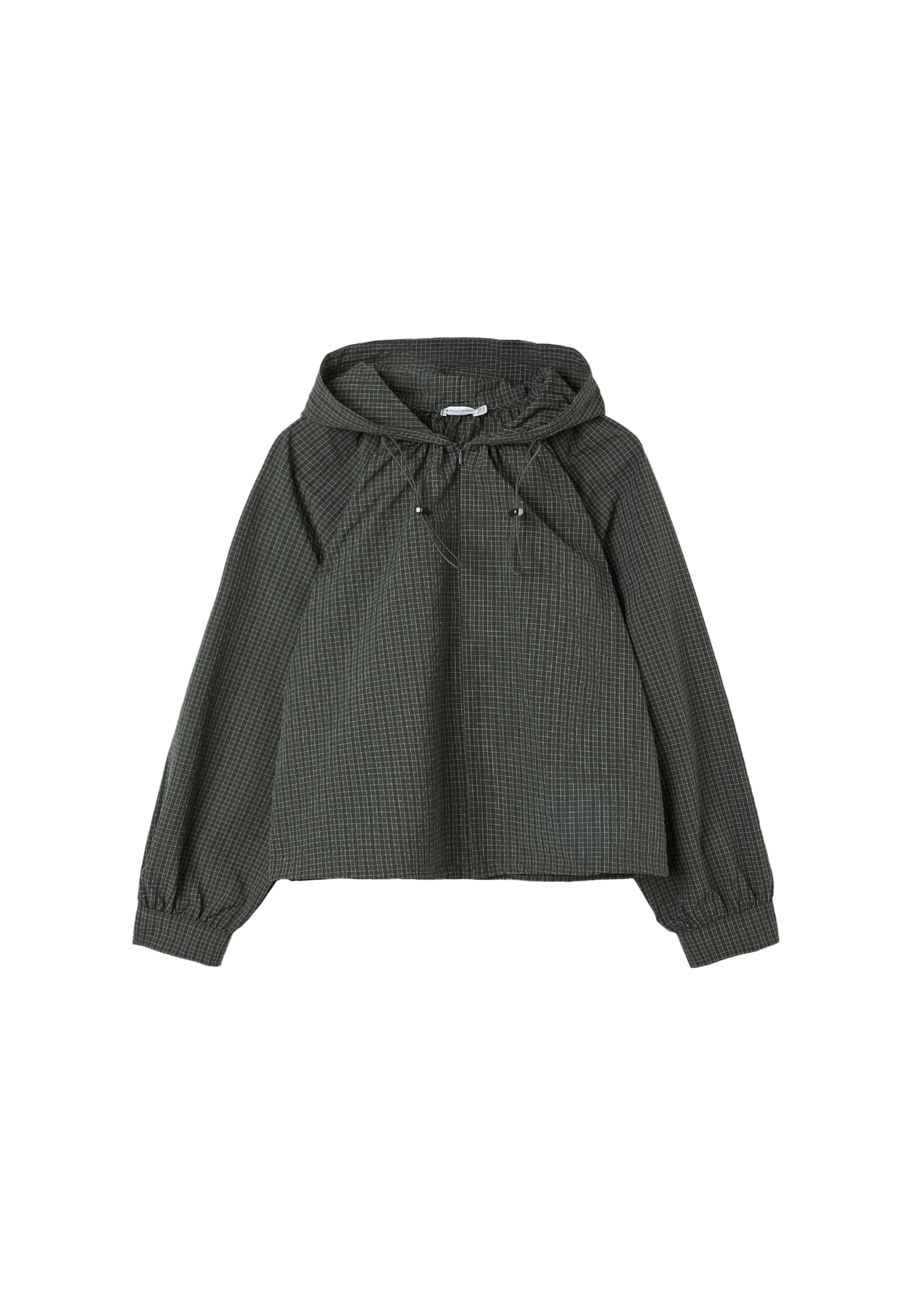 Checked Technical Sweatshirt — Khaki