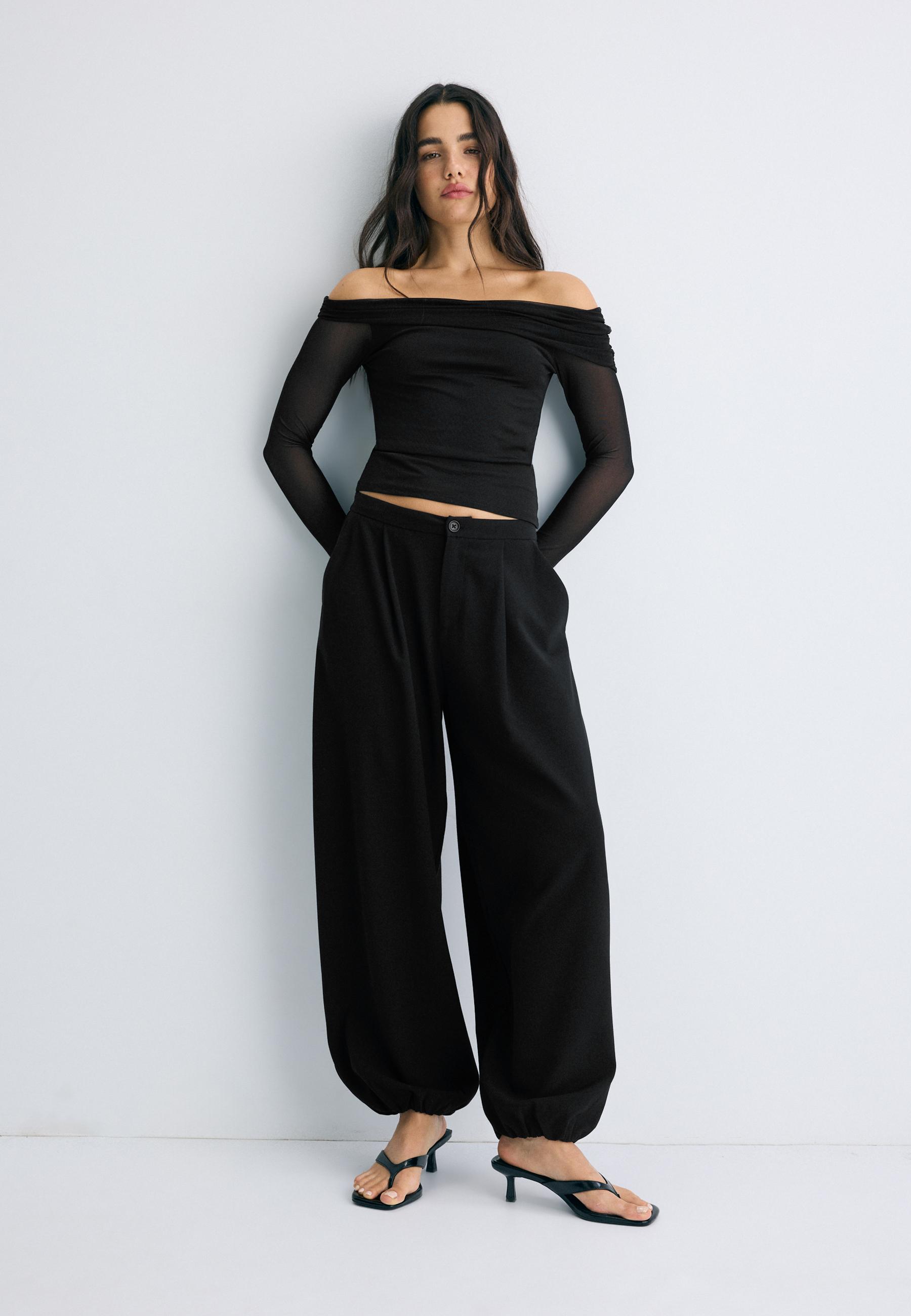 Smart balloon fit trousers — Black