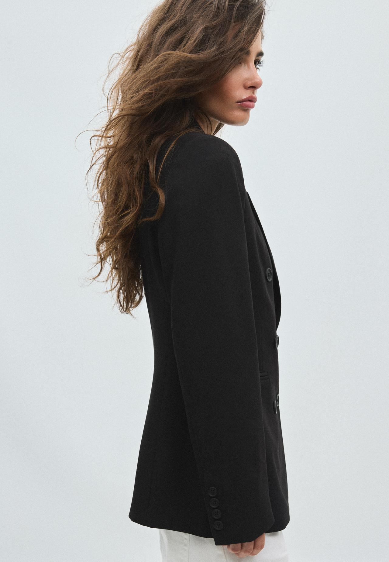 Fitted blazer with buttons — Black