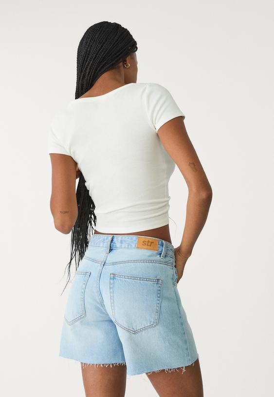 denim bermuda shorts