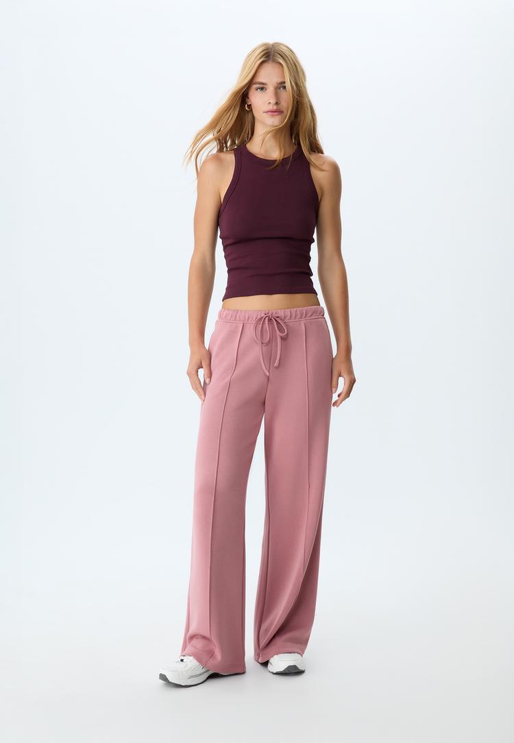 Stradivarius Bukser, Wide Leg, Med Nervetråd Og Soft-Touch M