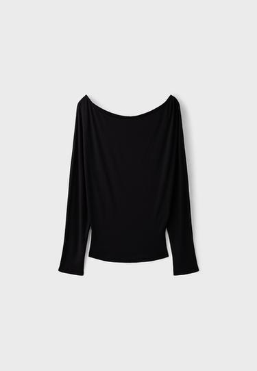 Asymmetric sash-effect top — Black 7