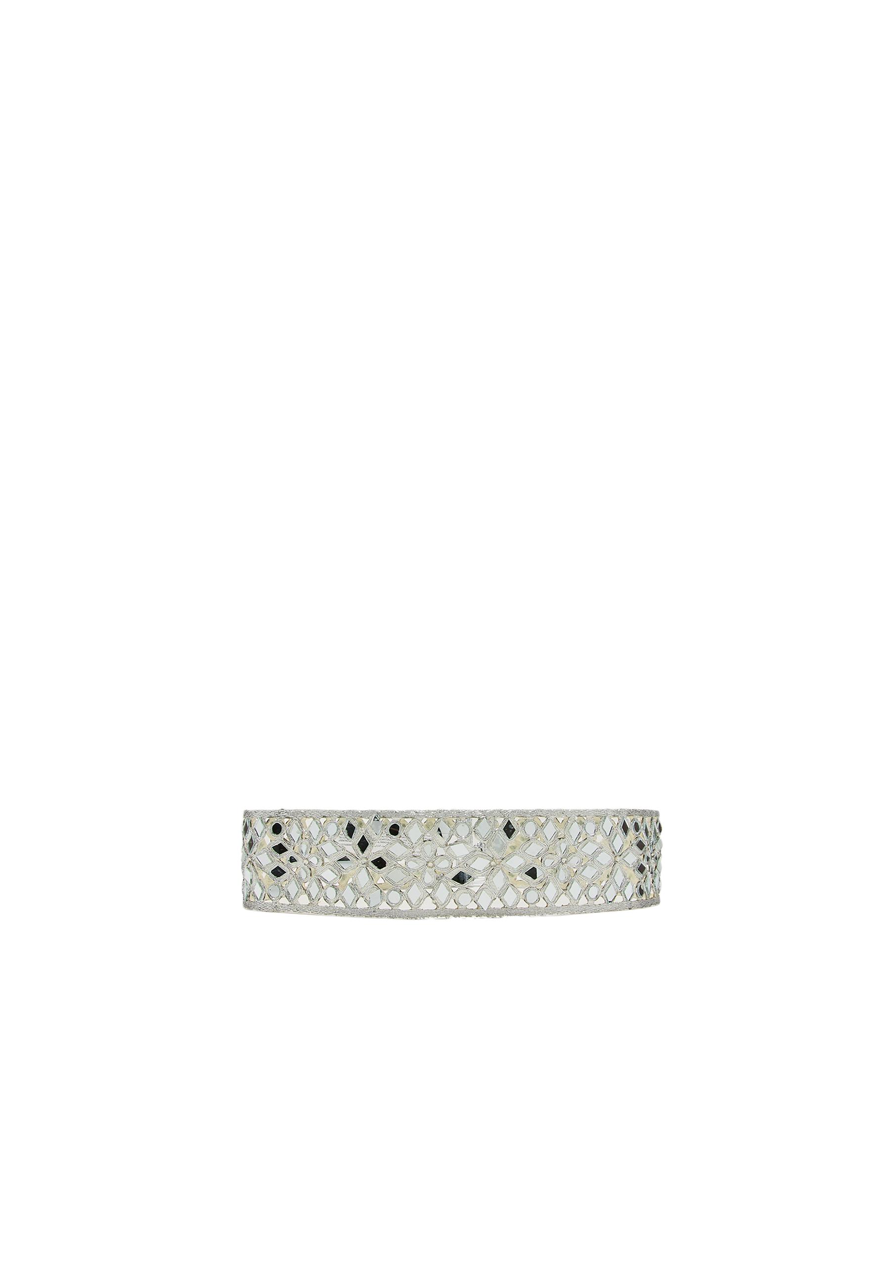 Belt with mirror appliqués — Grey