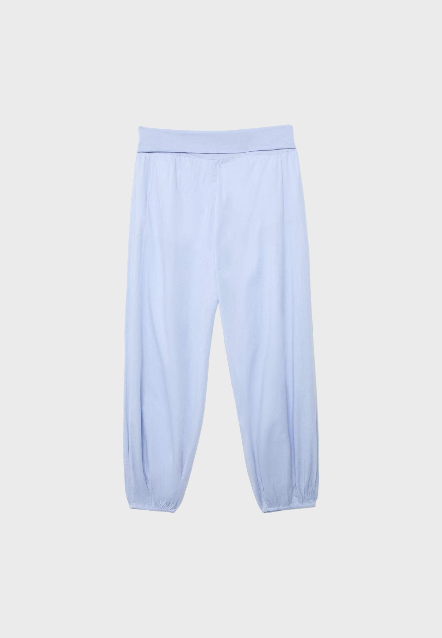 Balloon trousers with turn-down waist — Sky blue