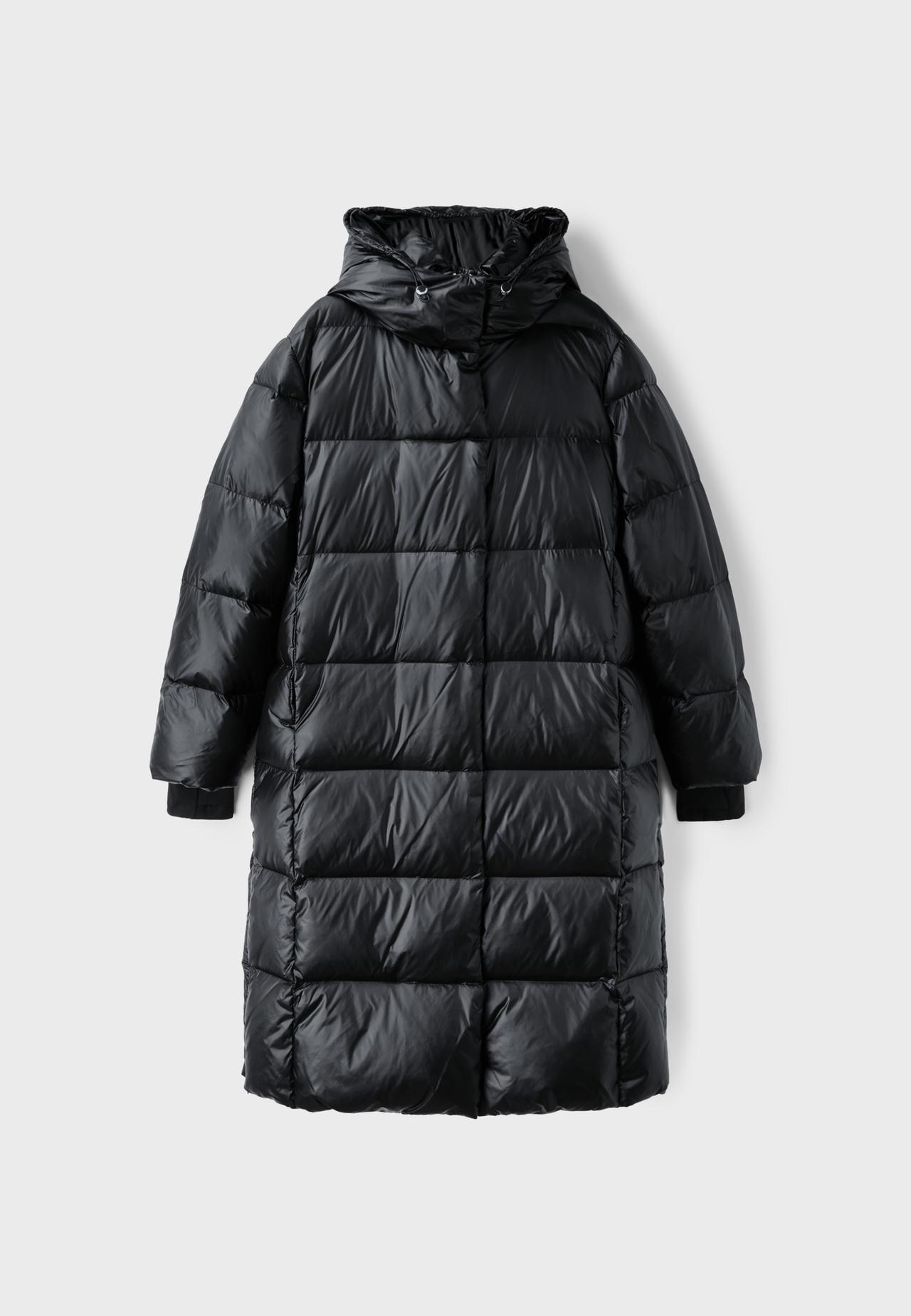 Shiny padded coat — Black
