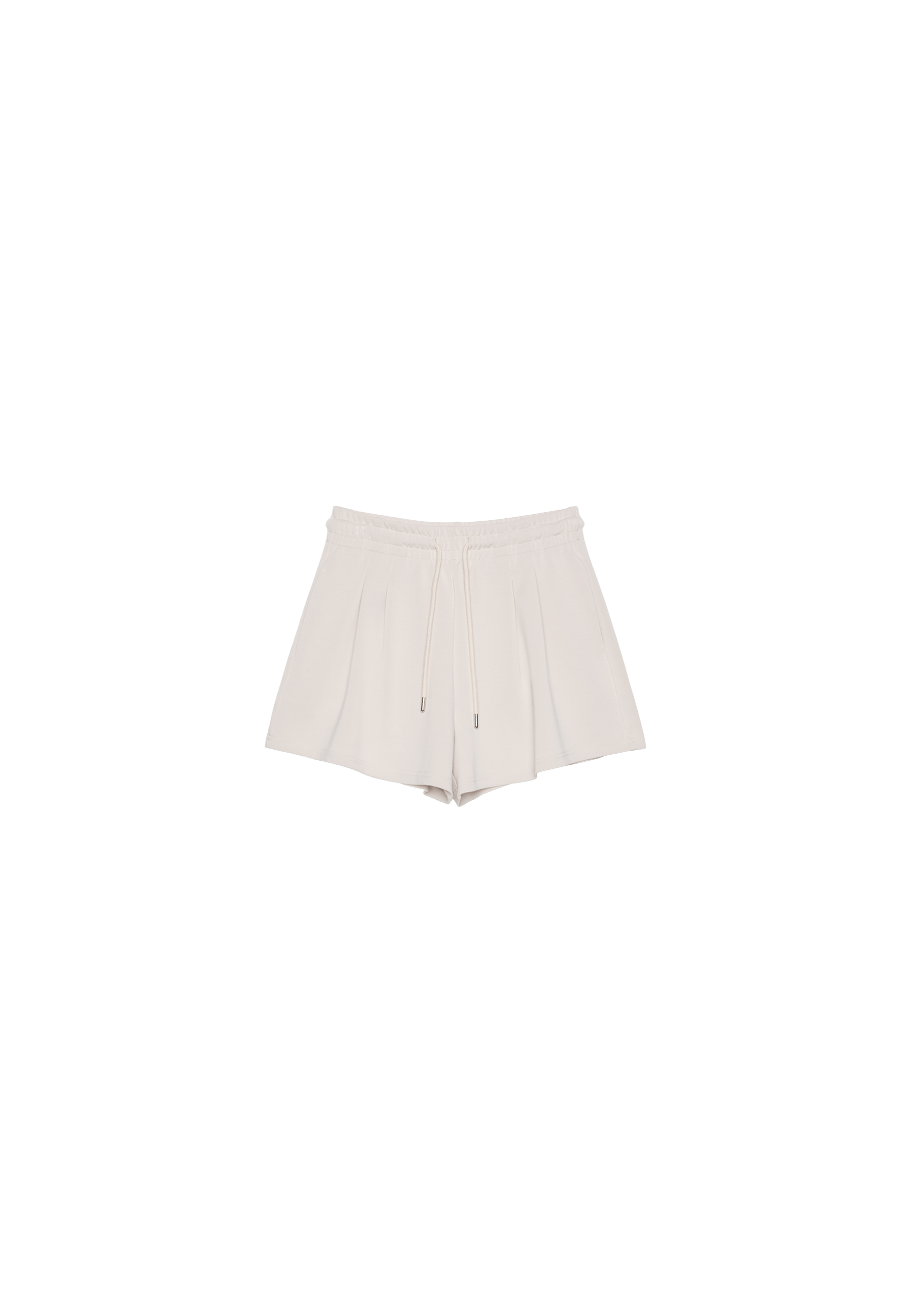 Soft-touch shorts with darts — Stone