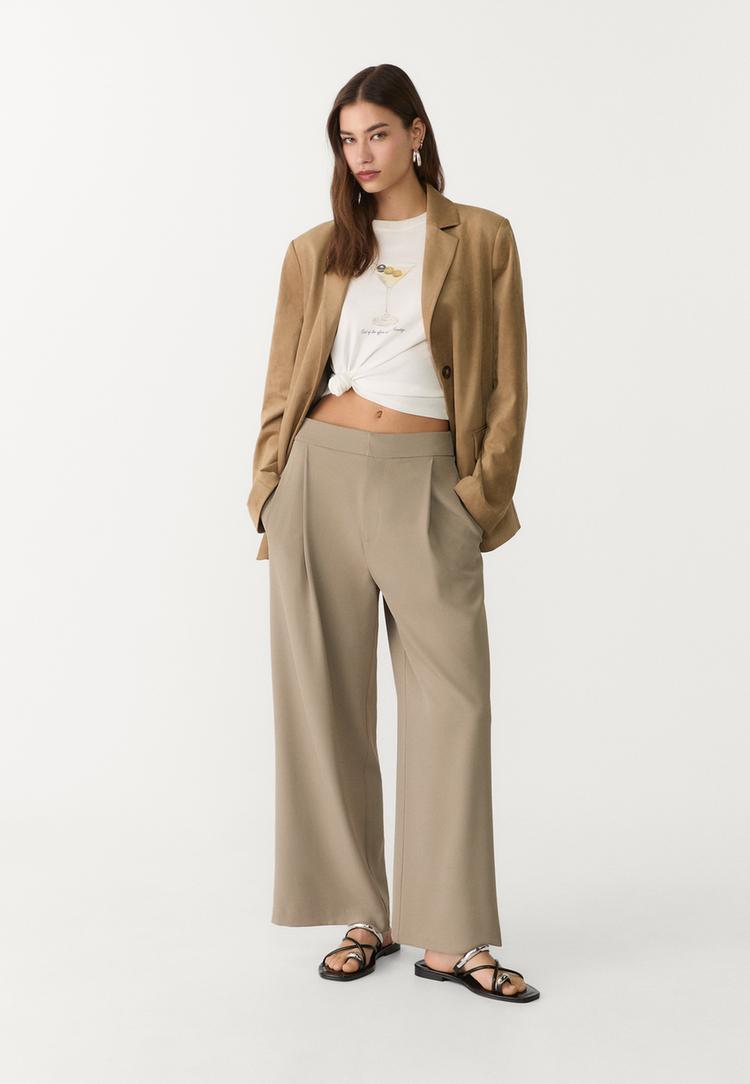 pantalon culotte vestir pinzas