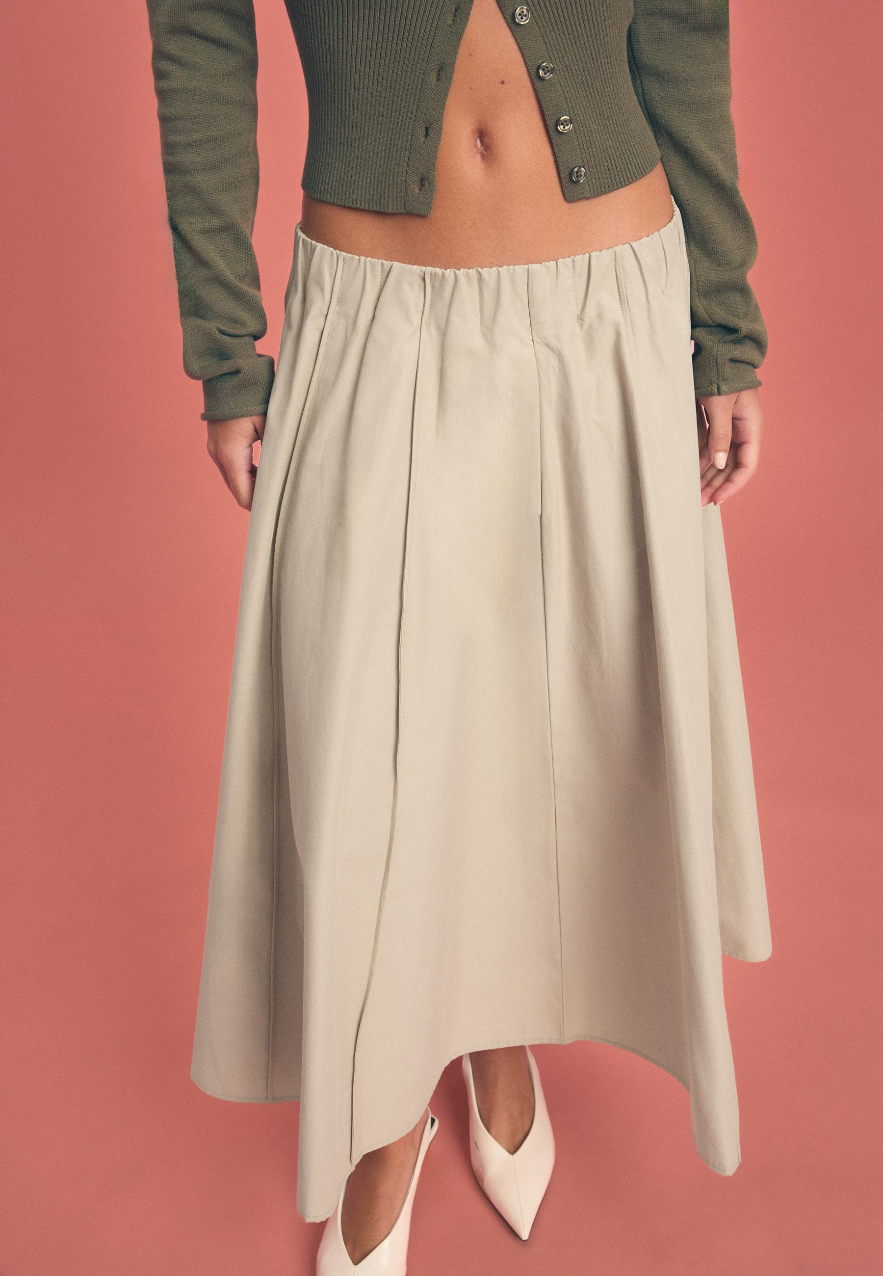 Poplin seam skirt — Beige