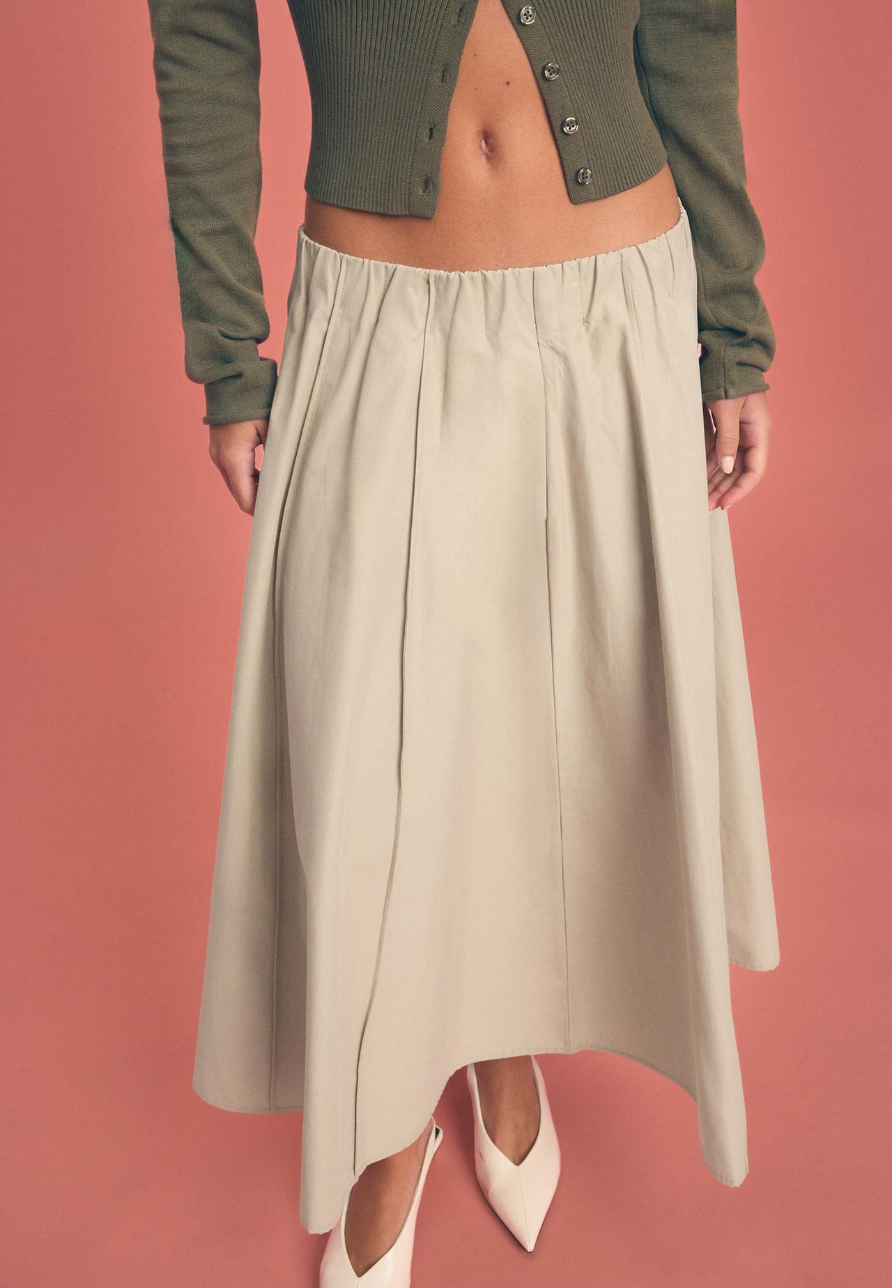 Poplin seam skirt — Beige