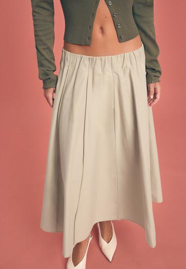 Poplin seam skirt — Beige 3