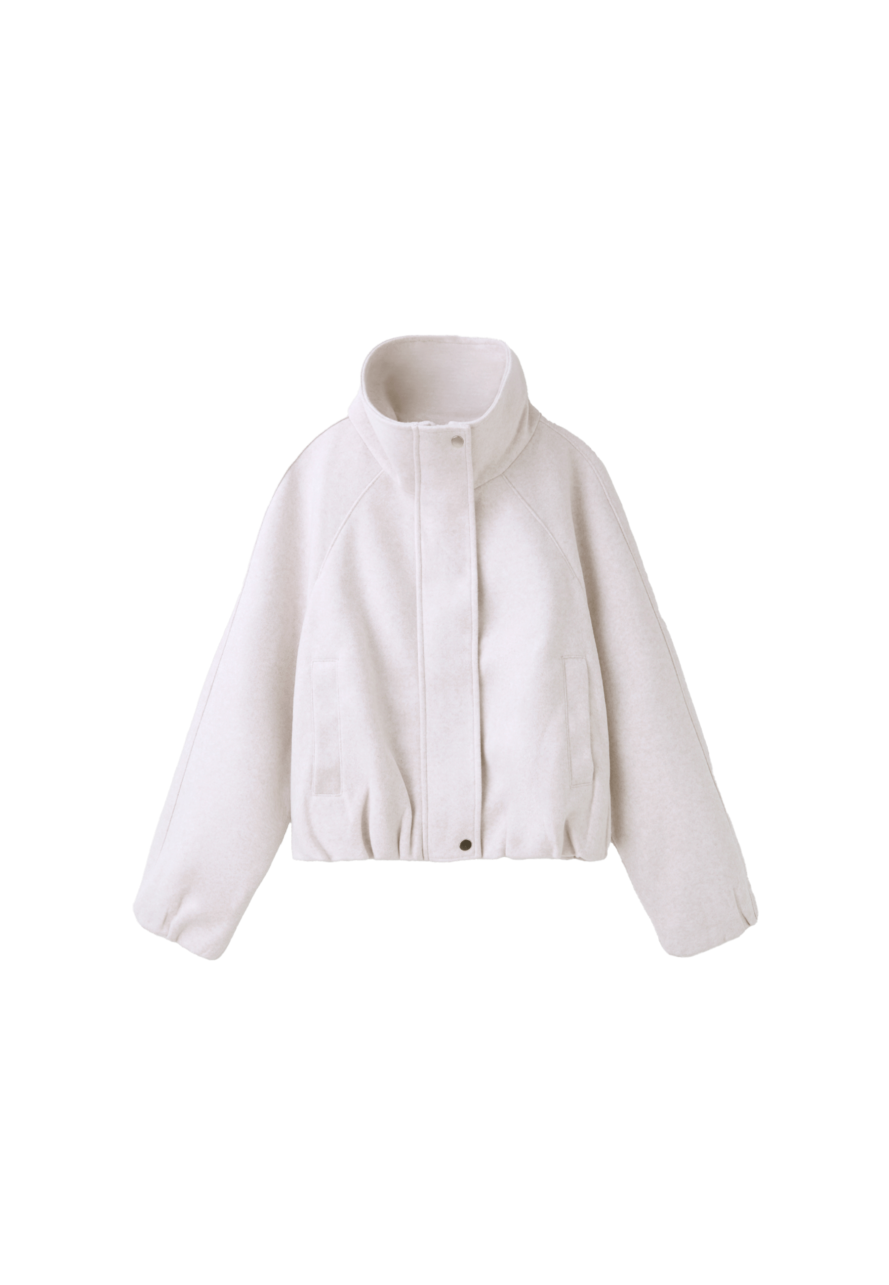 Soft-touch bomber jacket — Ecru