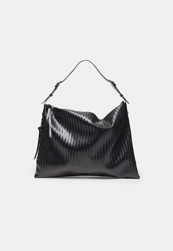 yumusak dokulu fermuarl omuz cantas