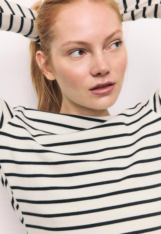 camiseta basica manga larga rayas