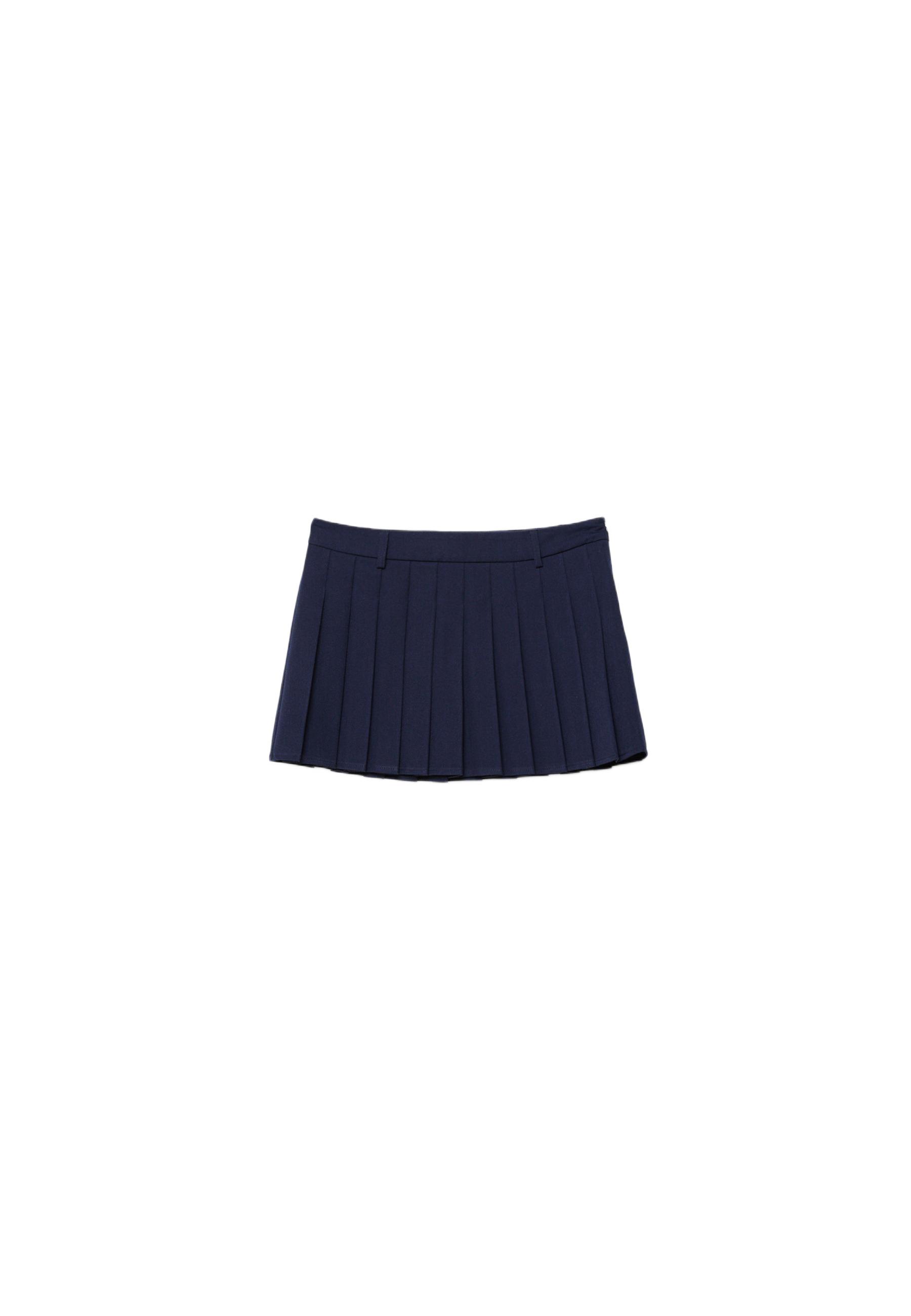 Box pleat mini skirt — Navy blue