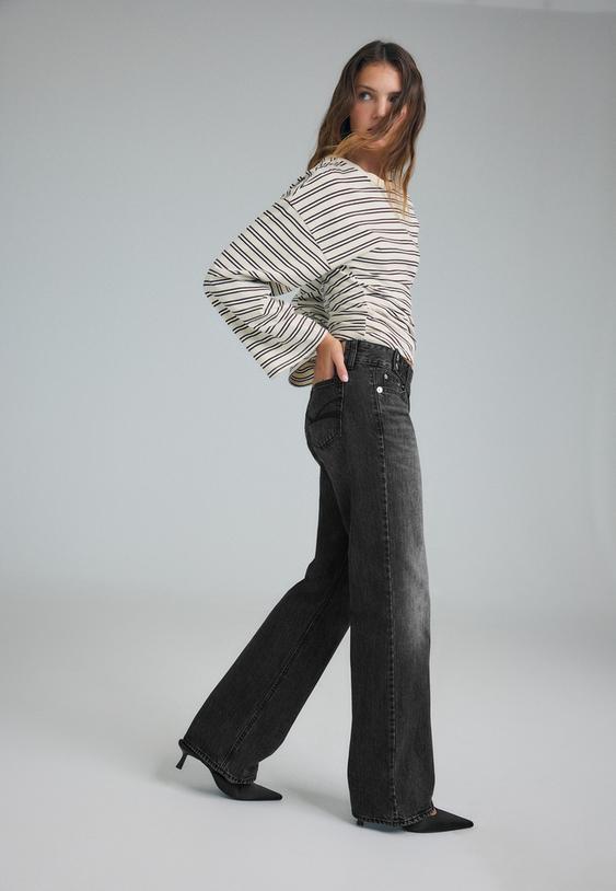 jean droit taille basse ceinture marteau