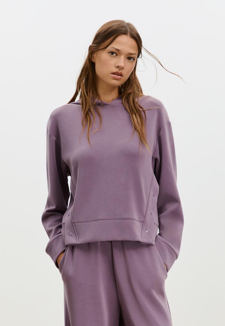 sudadera capucha tacto suave botones