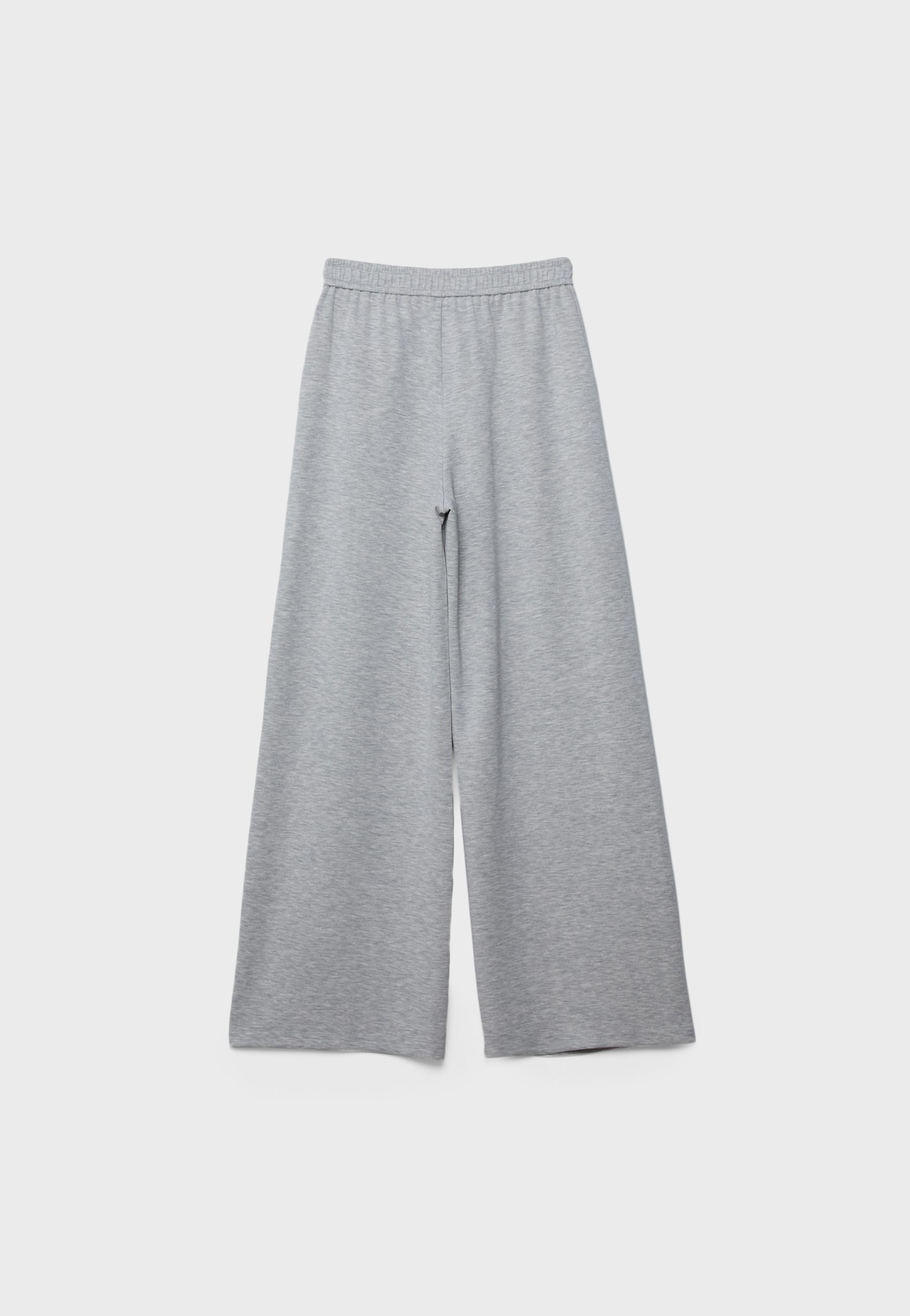 Soft-touch darted trousers — Grey melange