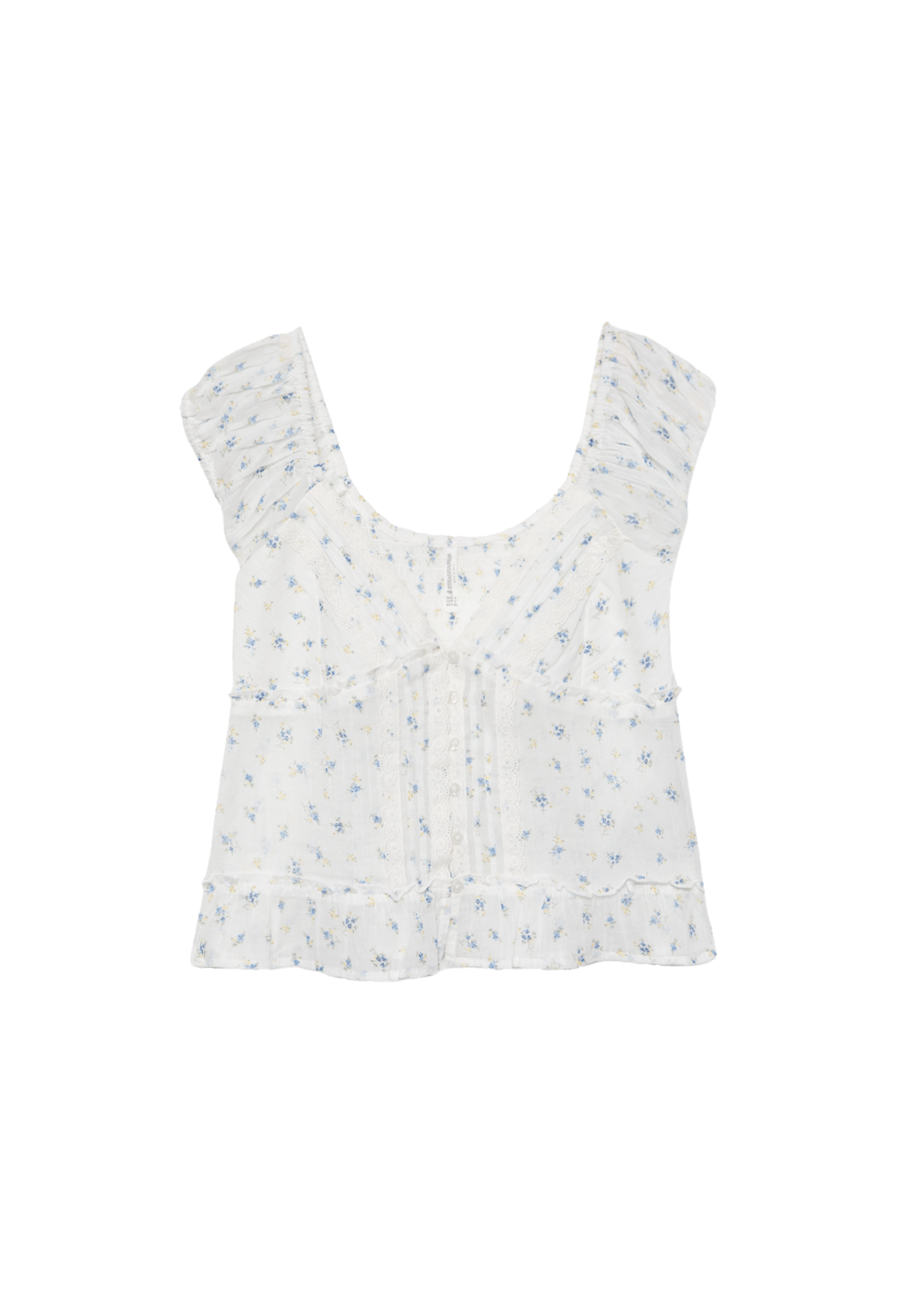 Fluid top with buttons — Sky blue