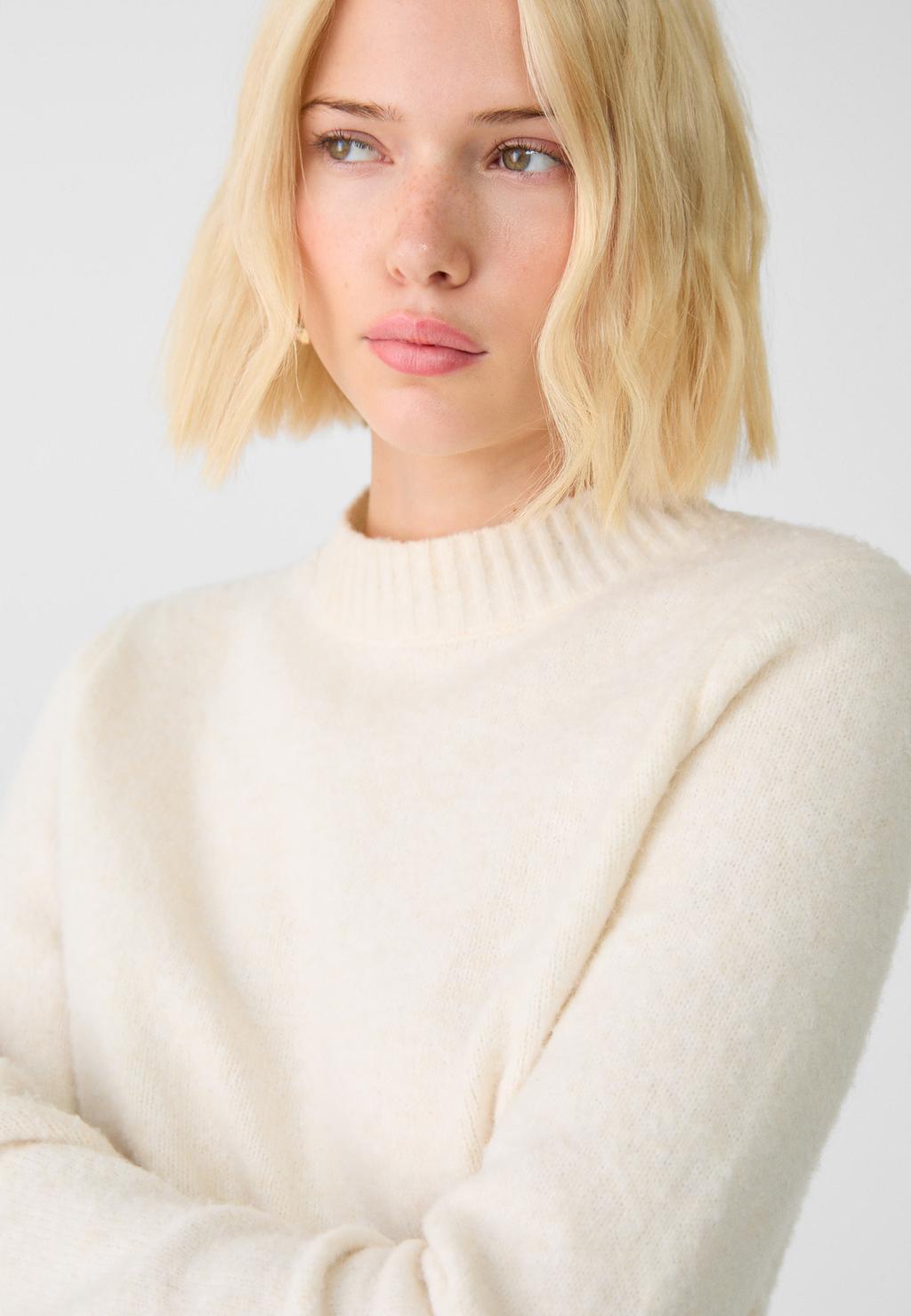 Soft-touch cropped sweater