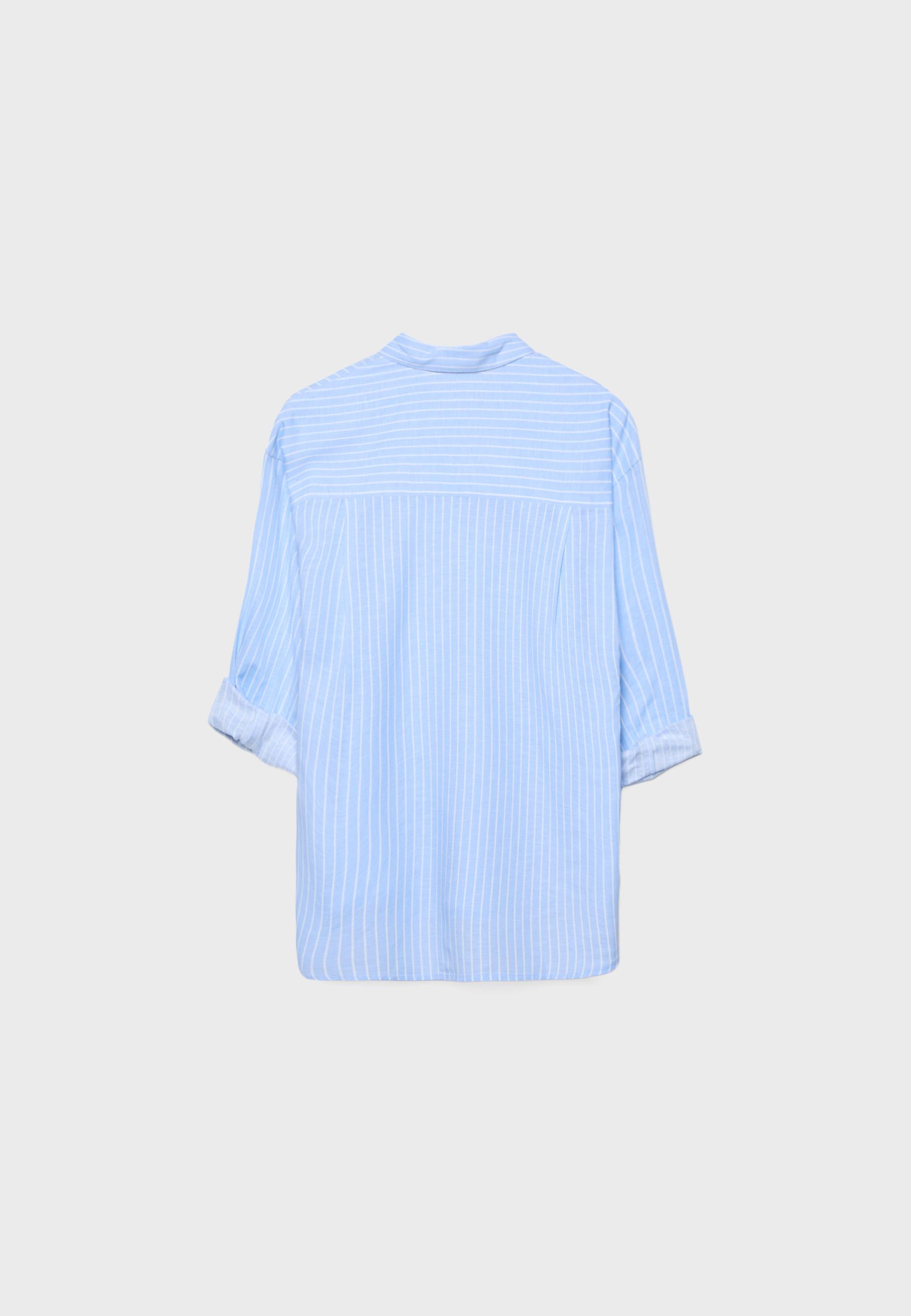 Linen-effect shirt — Sky blue