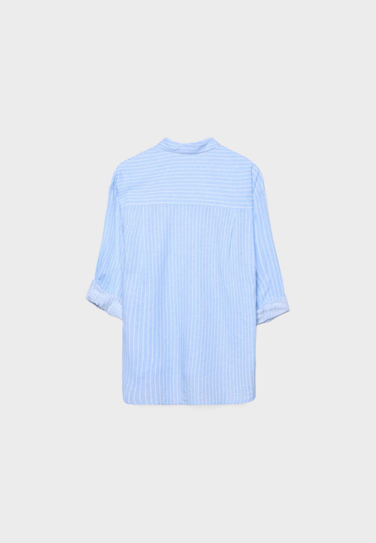 Linen effect shirt — Sky blue