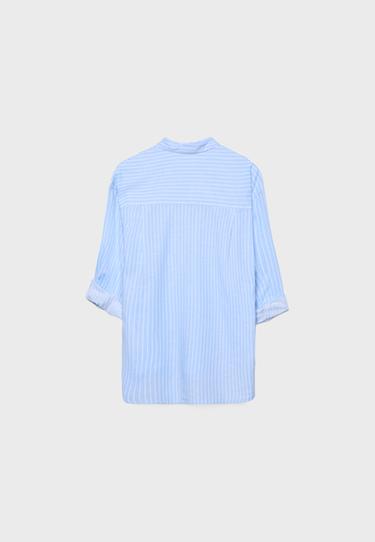 Linen effect shirt — Sky blue 8