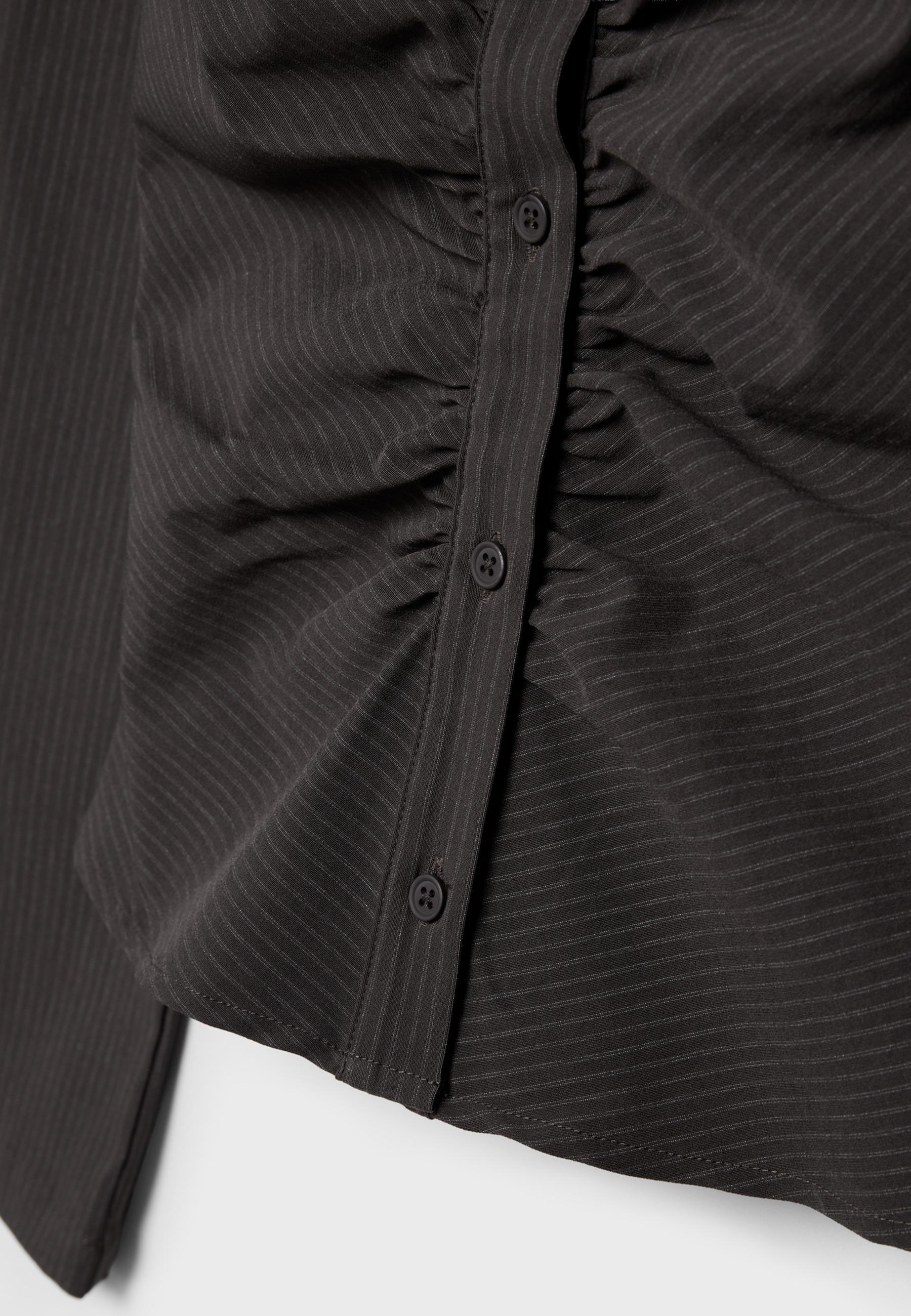 Plain gathered shirt — Brown