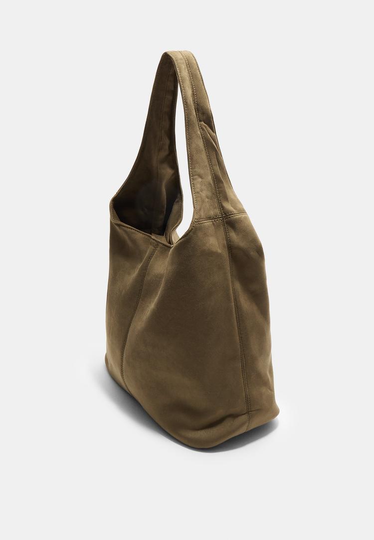 faux suede shoulder bag