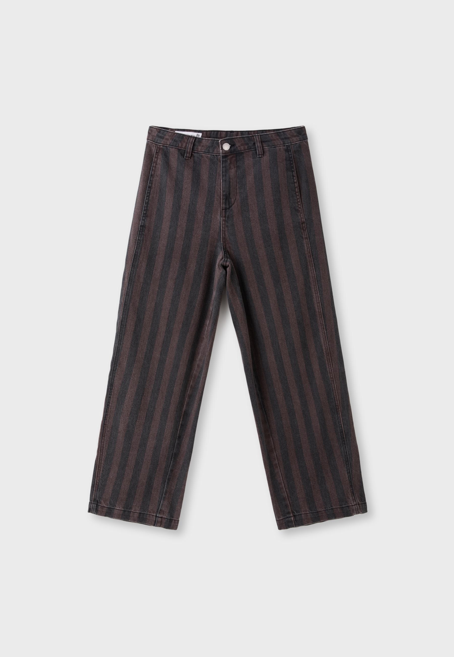Stradivarius Çizgili dikişli barrel pantolon görsel 7