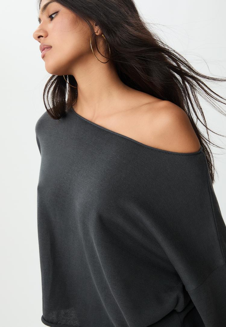 cropped trui met boothals