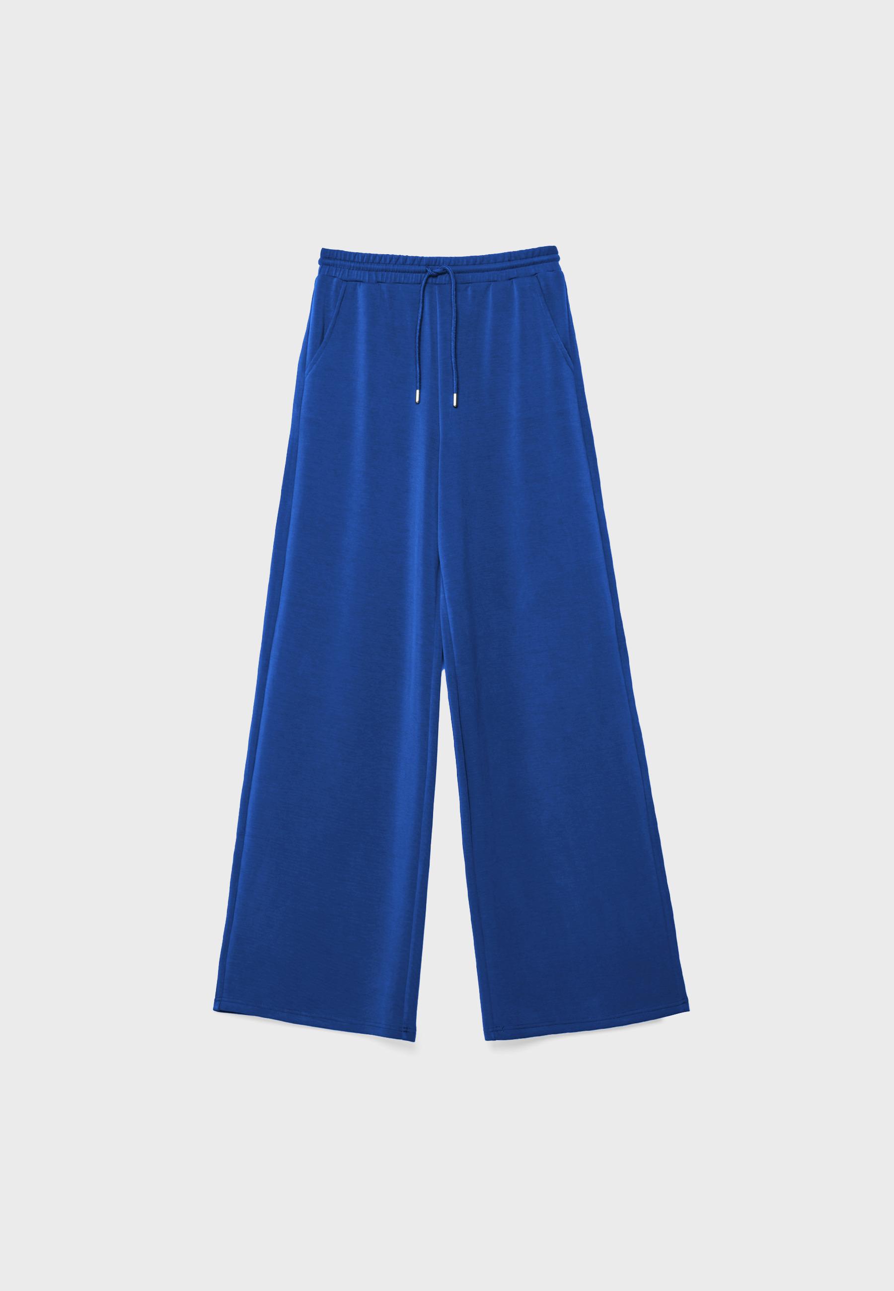 Yumuşak dokulu palazzo jogger pantolon - Görsel 7