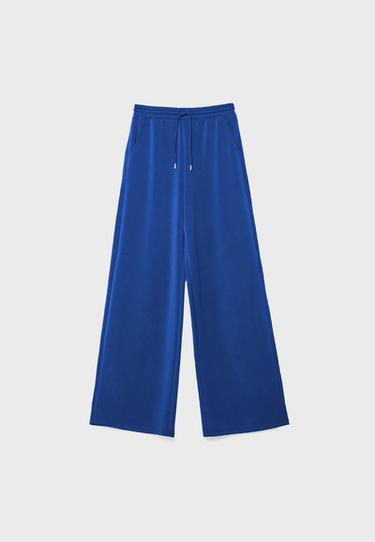 Yumuşak dokulu palazzo jogger pantolon - Görsel 6