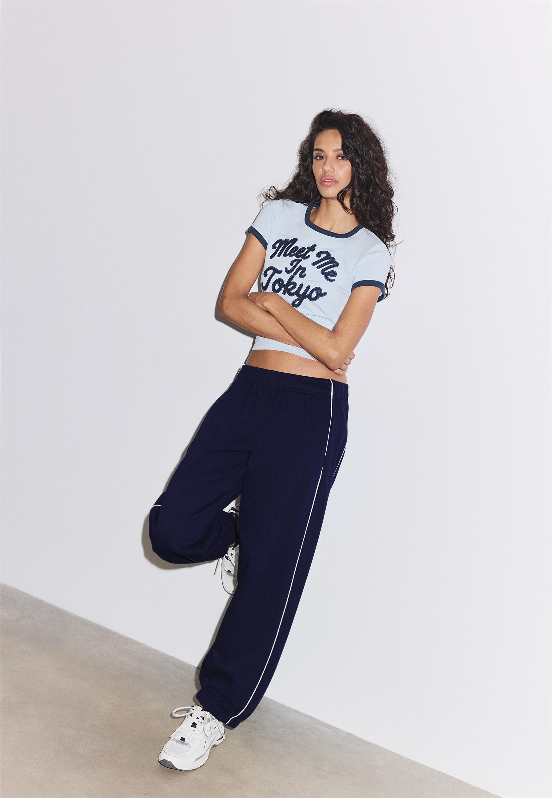 Şeritli jogger pantolon - Görsel 3